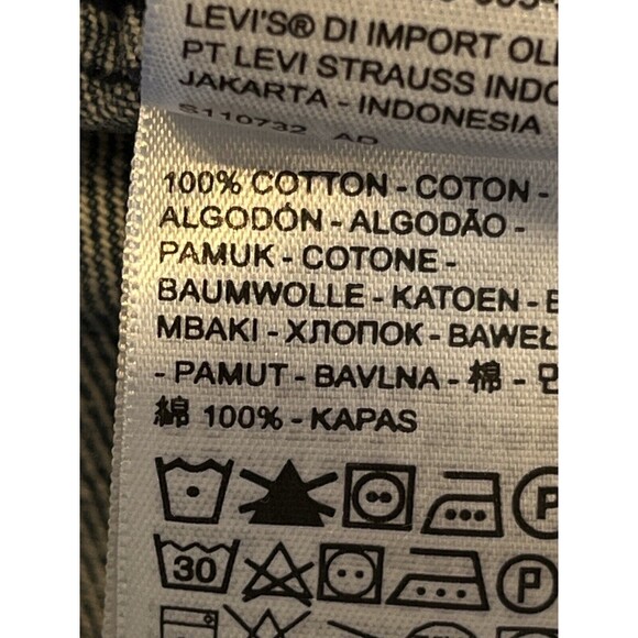 Levi's Men SZ XL Jacket Distressed Premium Trucker Denim BIG E Red Tag - Picture 6 of 10